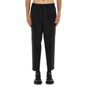 JIL SANDER Pleated Cropped Trousers Men BLACK Pants